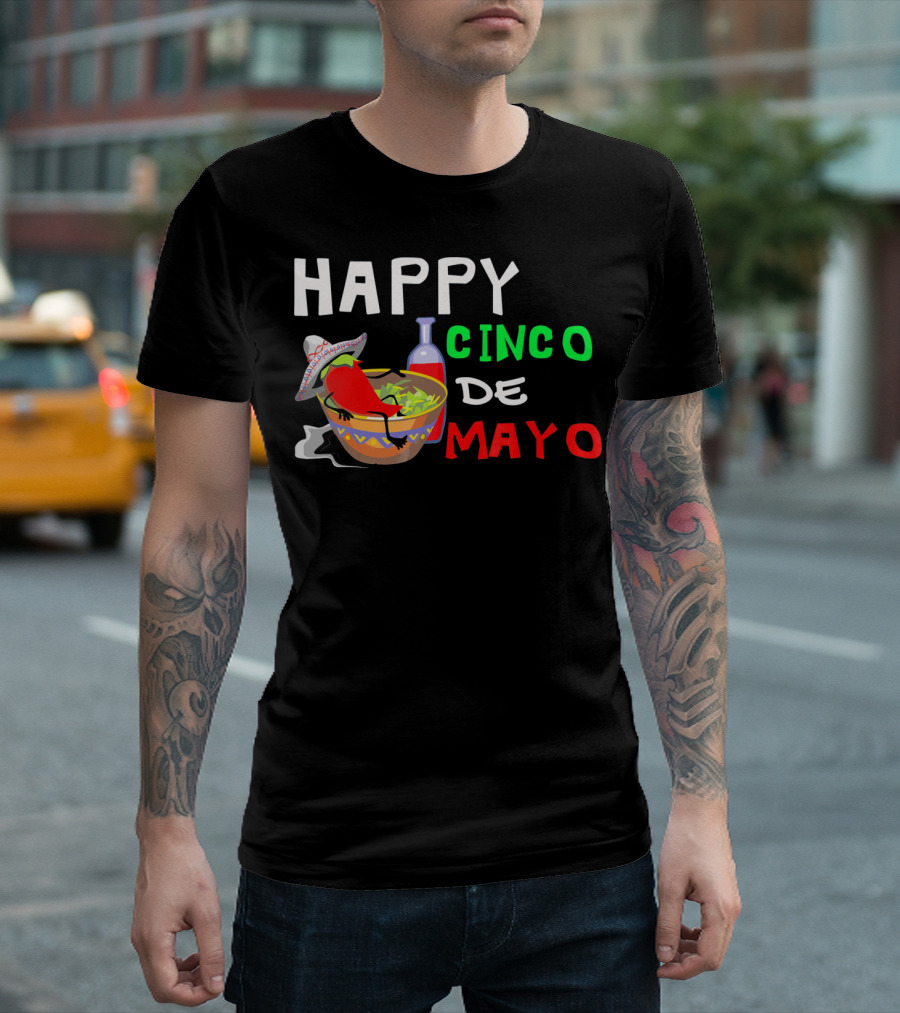 Happy Cinco De Mayo Fiesta Sombrero Chili Salsa T-Shirt