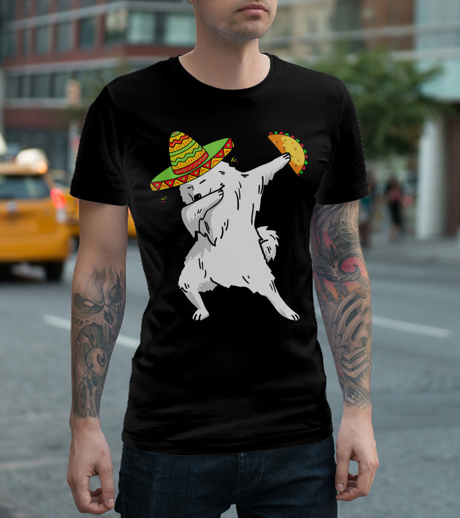 Cinco De Mayo Samoyed Dabbing with Taco and Sombrero T-Shirt