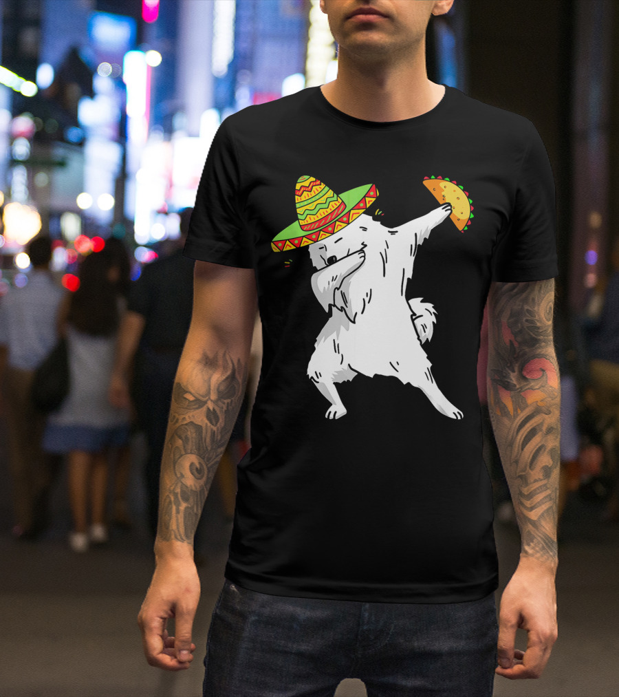 Cinco De Mayo Samoyed Dabbing With Taco And Sombrero T-Shirt