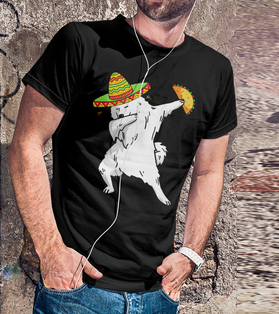 Cinco De Mayo Samoyed Dabbing With Taco And Sombrero T-Shirt