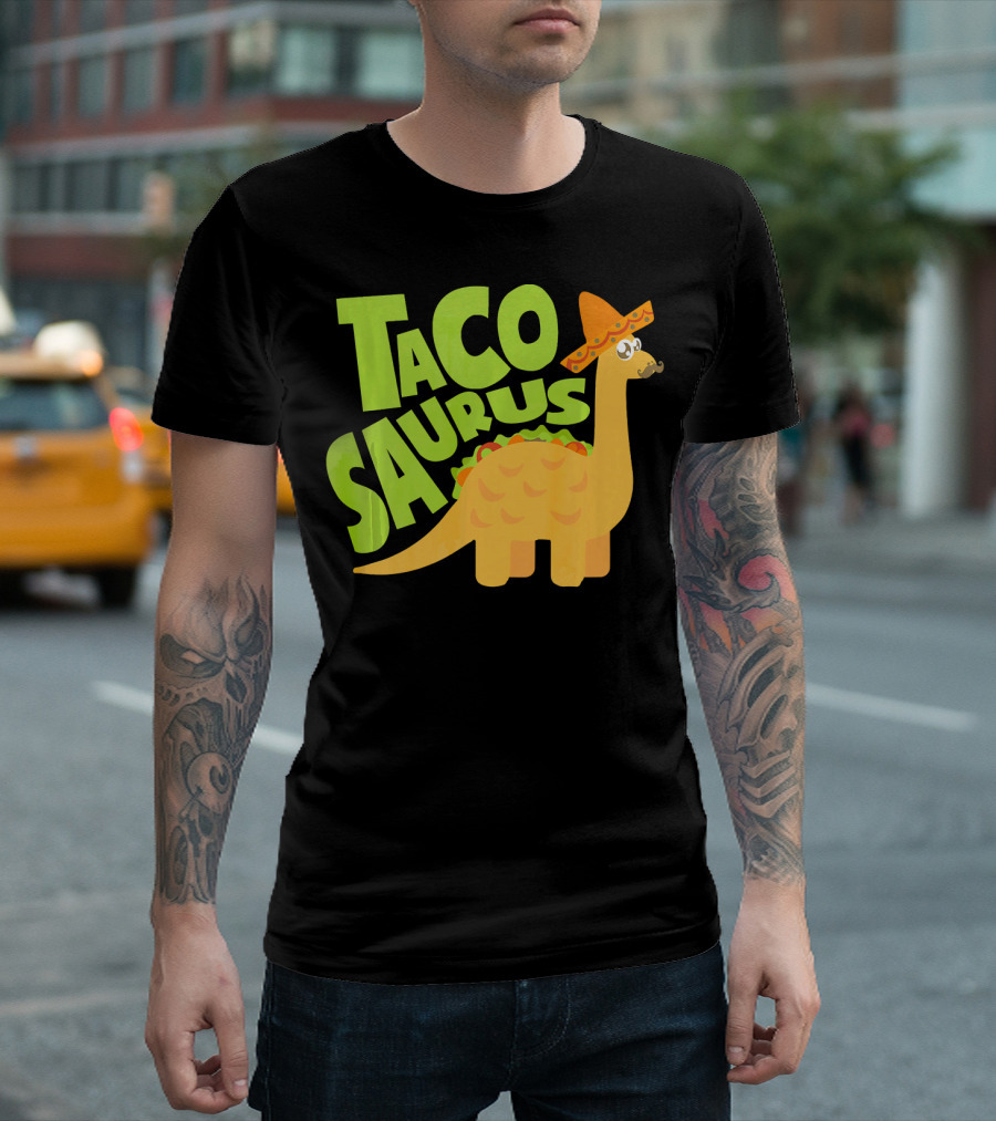 Cool Tacosaurus Cinco de Mayo Taco Dinosaur T-Shirt
