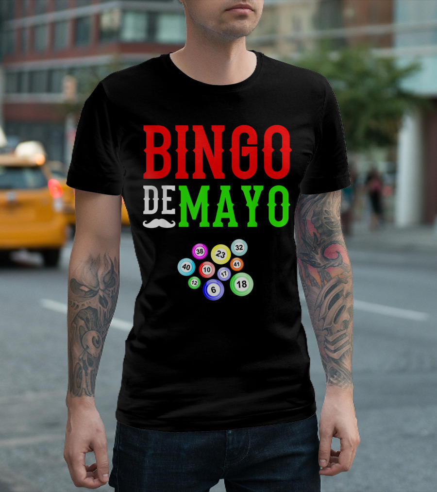 Bingo De Mayo Funny Mexico Bingo Balls T-Shirt