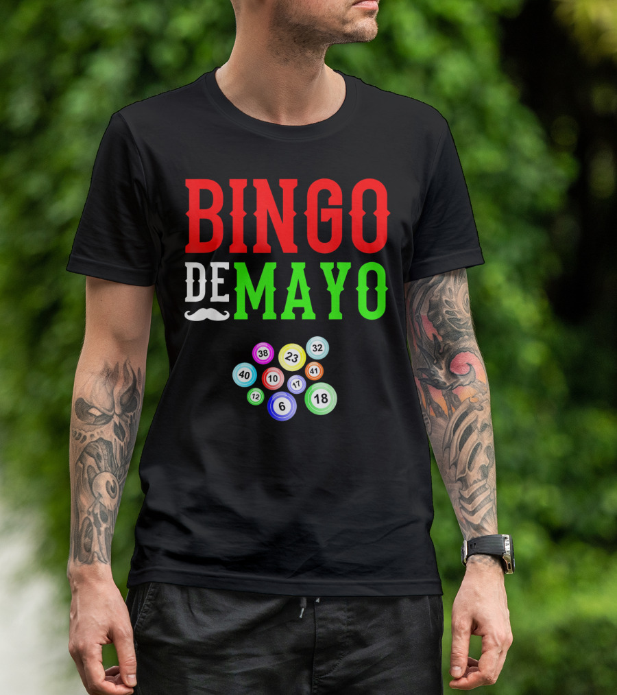 Bingo De Mayo Funny Mexico Bingo Balls T-Shirt