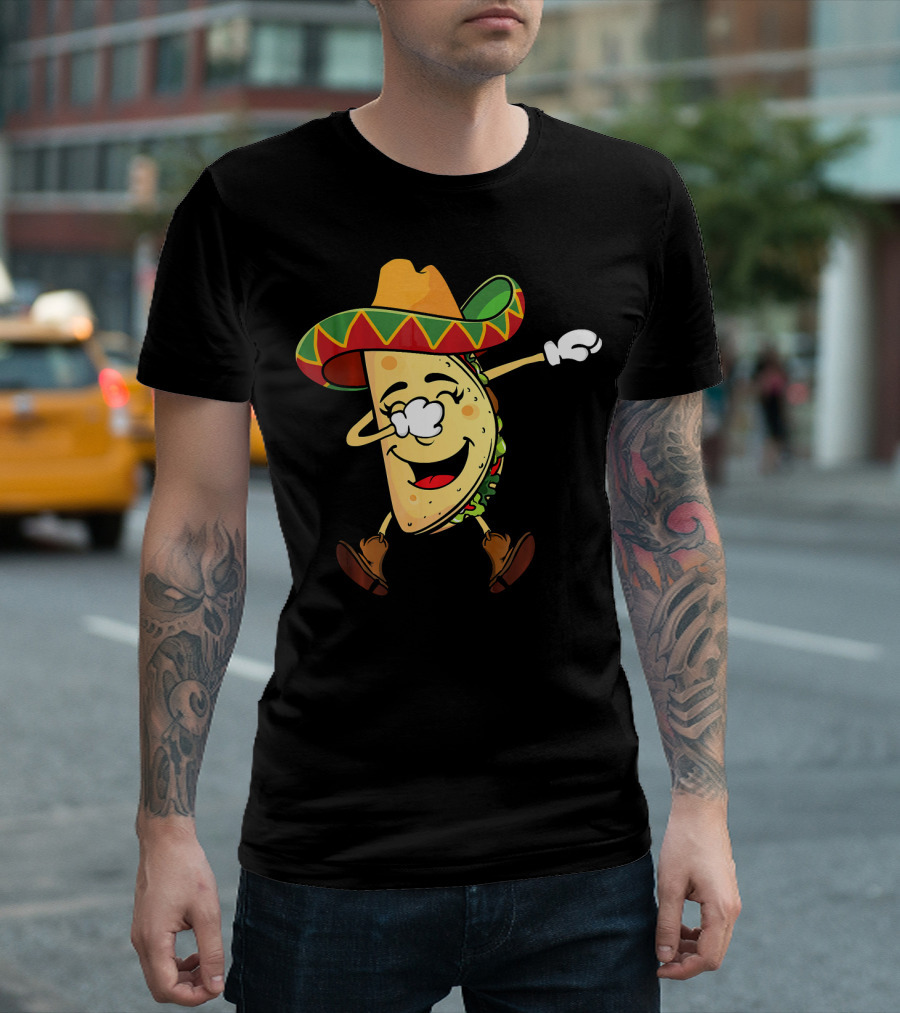 Dabbing Taco Sombrero Mexican Cinco De Mayo T-Shirt