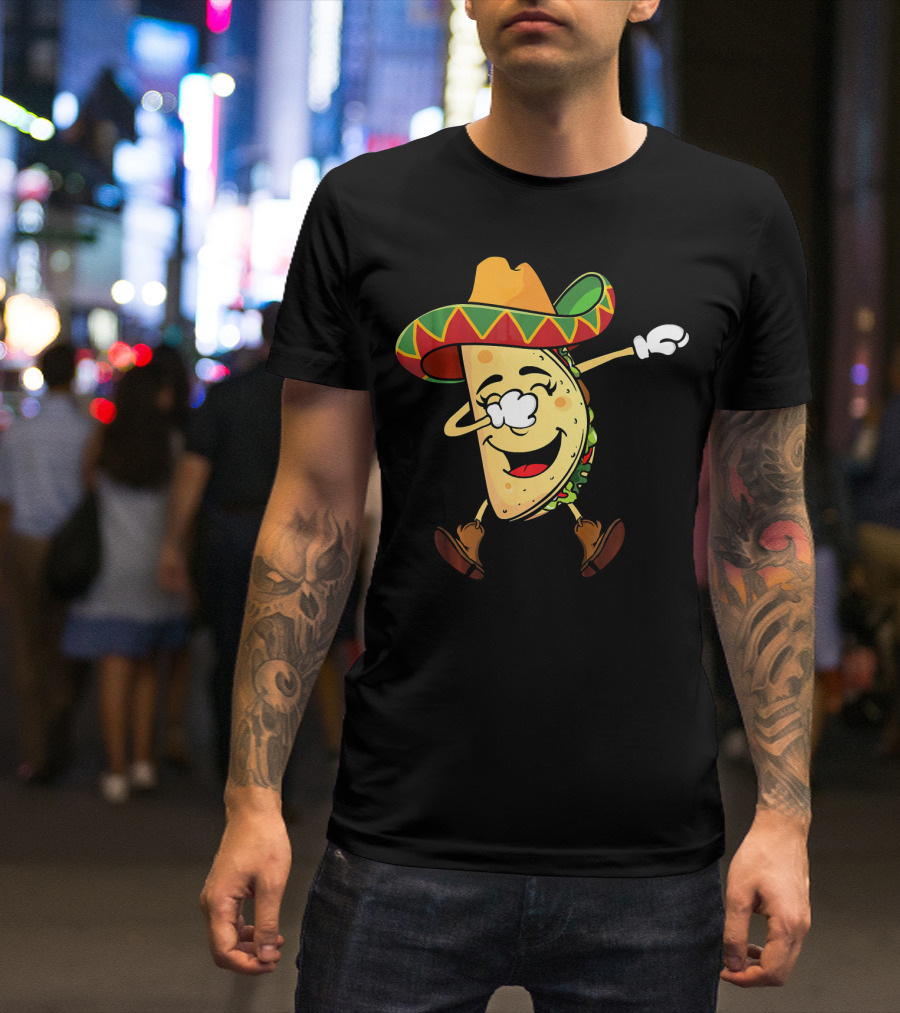 Dabbing Taco Sombrero Mexican Cinco De Mayo T-Shirt