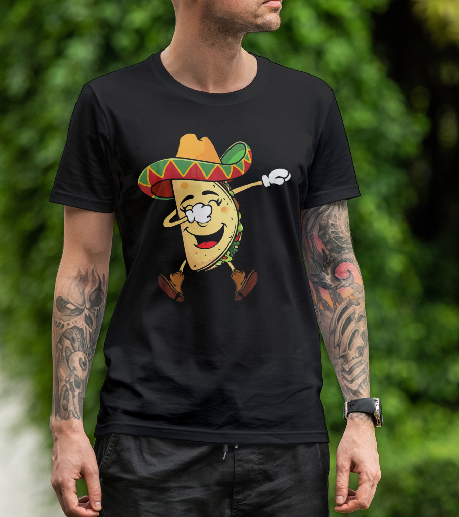 Dabbing Taco Sombrero Mexican Cinco De Mayo T-Shirt