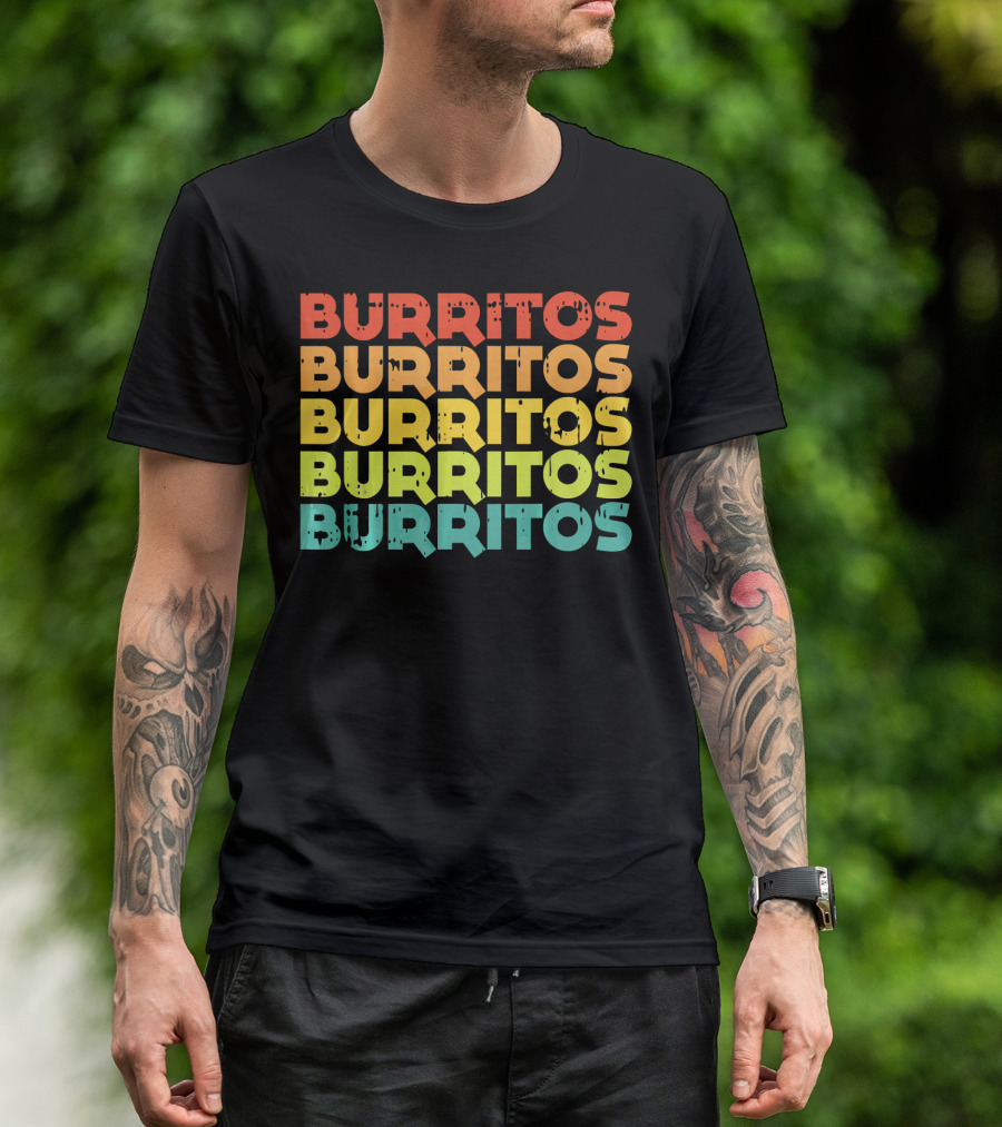 Cinco De Mayo Burritos Retro Vintage Mex T-Shirt