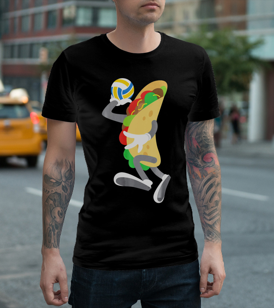 Taco Volleyball Ball Funny Mexican Cinco Volleyball Player T-Shirt