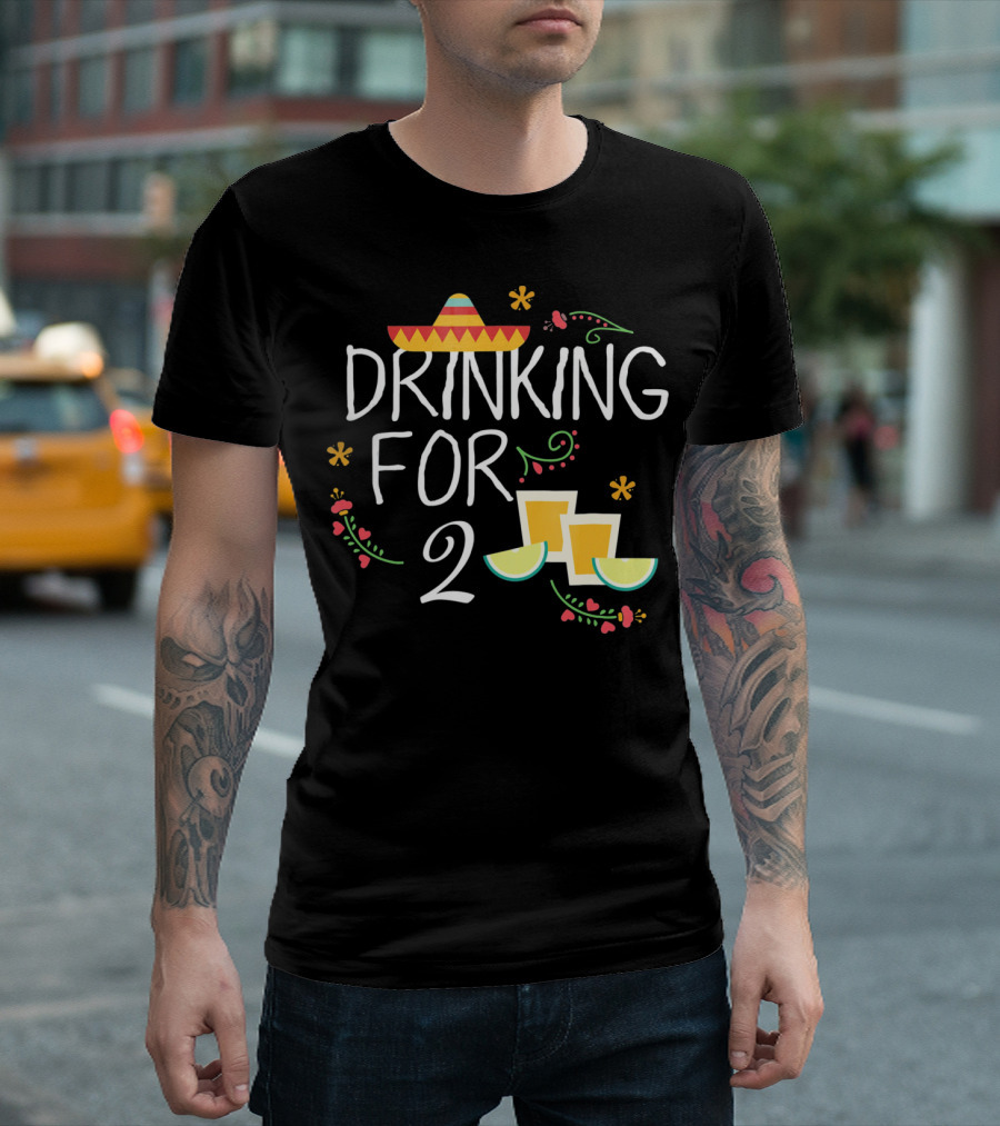 Drinking for Two Sombrero Lime Cinco De Mayo Pregnancy T-Shirt