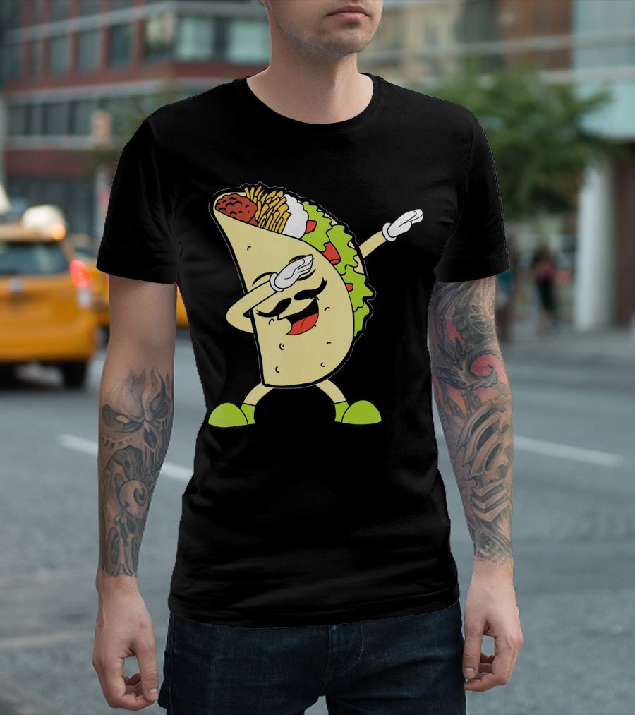 Dabbing Taco with Lettuce and Cheese for Taco Tuesday or Cinco de Mayo T-Shirt