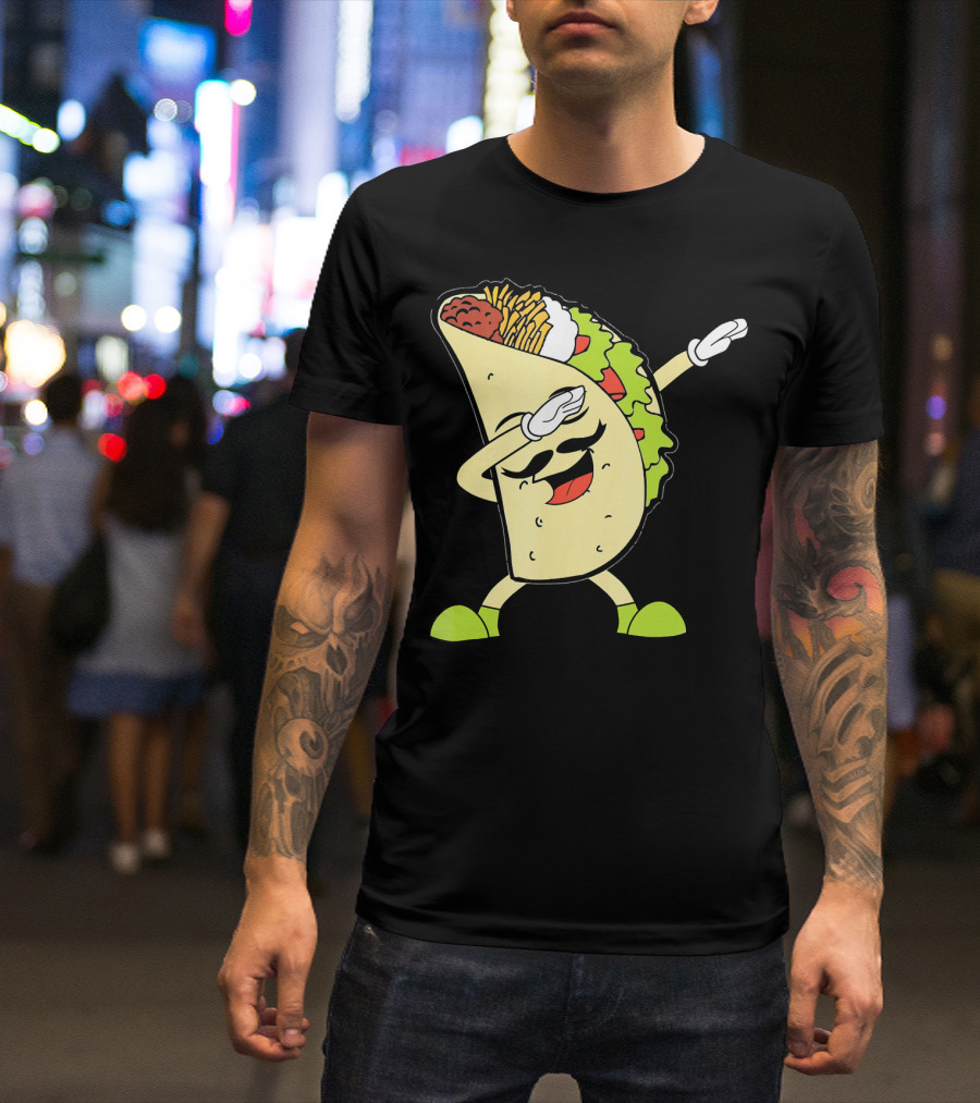 Dabbing Taco With Lettuce And Cheese For Taco Tuesday Or Cinco De Mayo T-Shirt