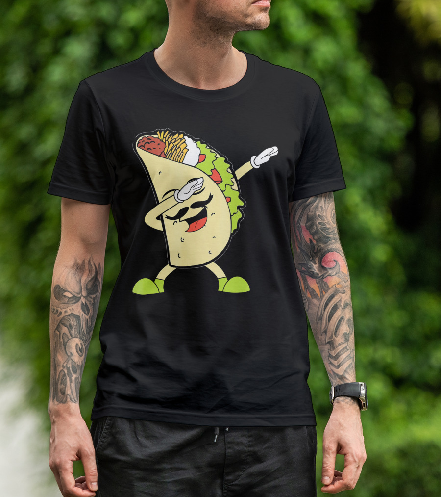 Dabbing Taco With Lettuce And Cheese For Taco Tuesday Or Cinco De Mayo T-Shirt