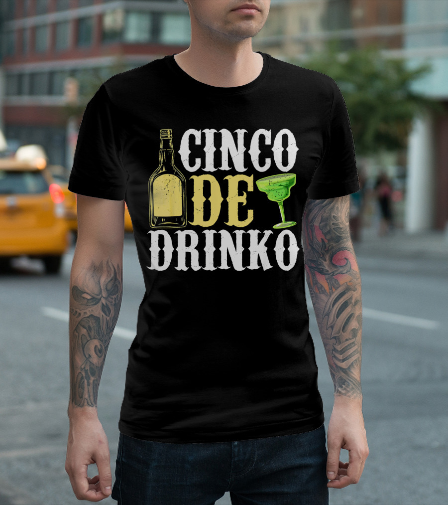 Cinco De Mayo Drinko Bottle Margarita T-Shirt