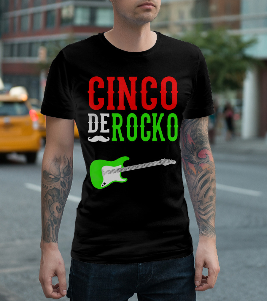 Cinco De Rocko Funny Rock n Roll Mexico T-Shirt