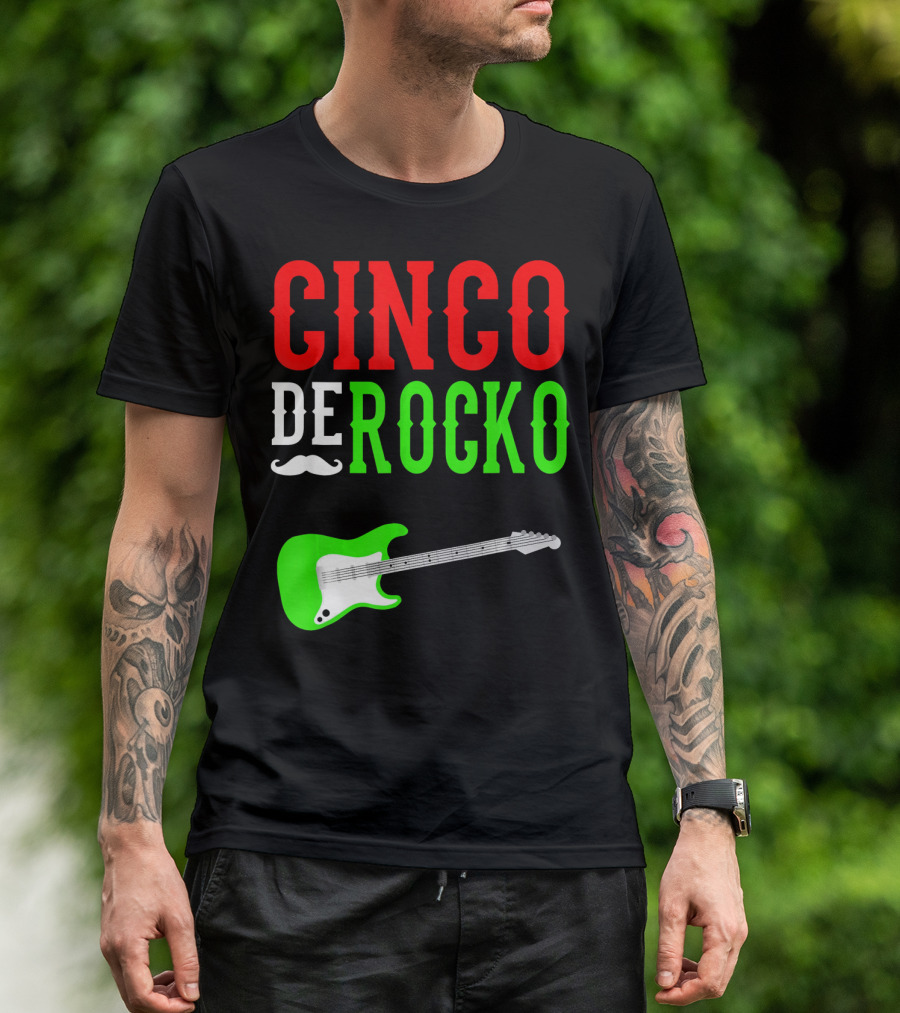 Cinco De Rocko Funny Rock N Roll Mexico T-Shirt