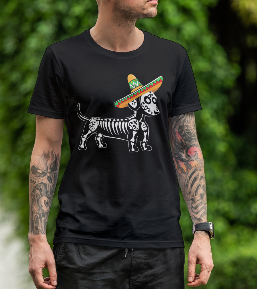 Dachshund Cinco De Mayo Skeleton Dog Sombrero Mom Pet Do T-Shirt