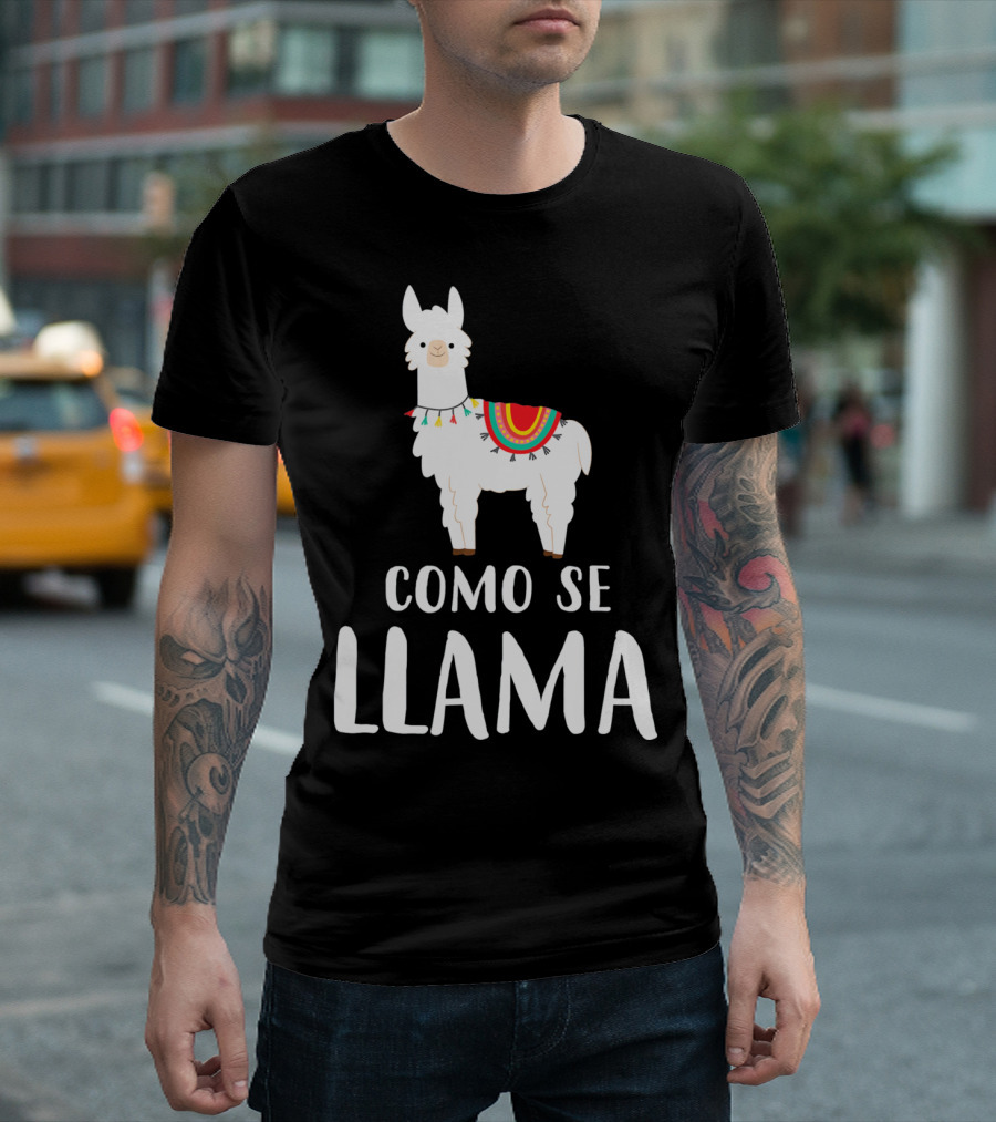 Cinco De Mayo Como Se Llama Llama With Colorful Blanket T-Shirt