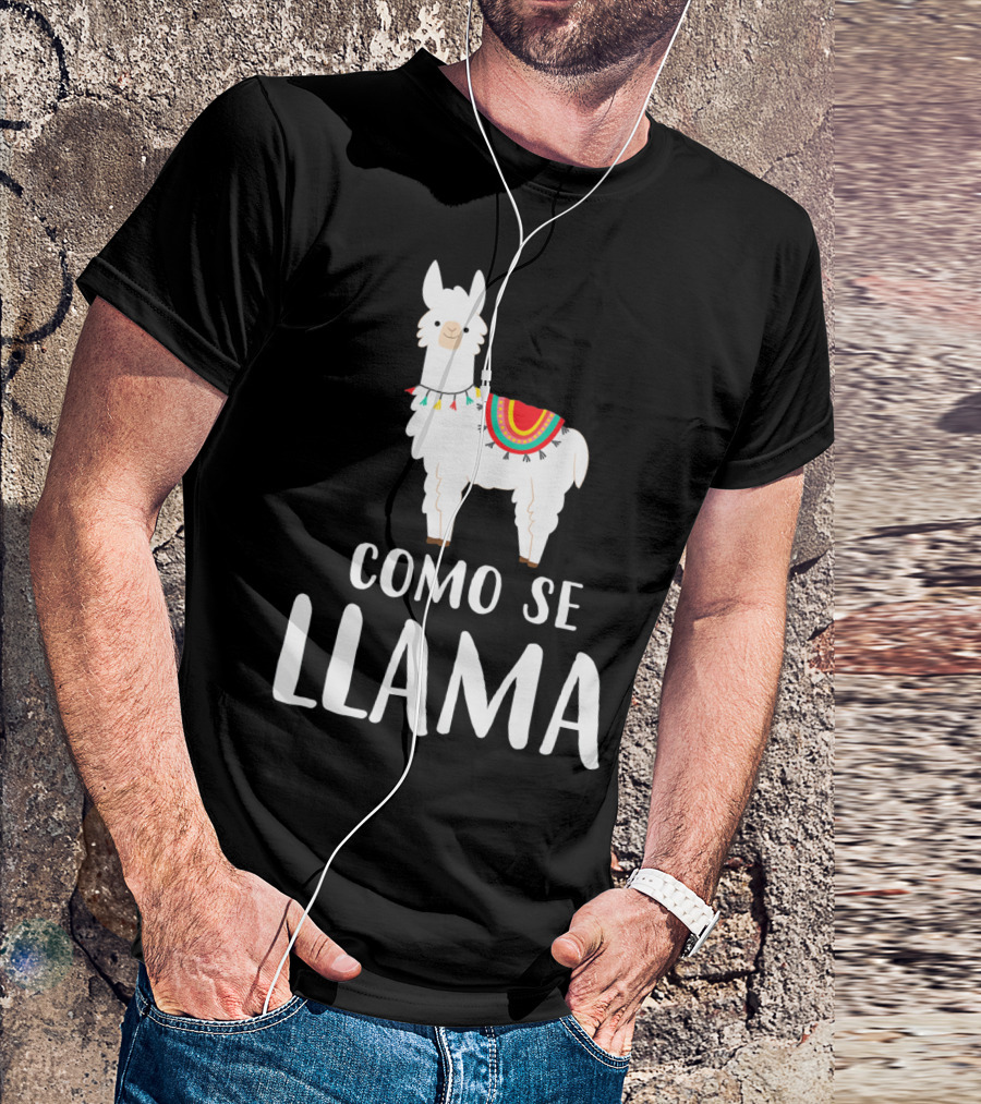 Cinco De Mayo Como Se Llama Llama With Colorful Blanket T-Shirt