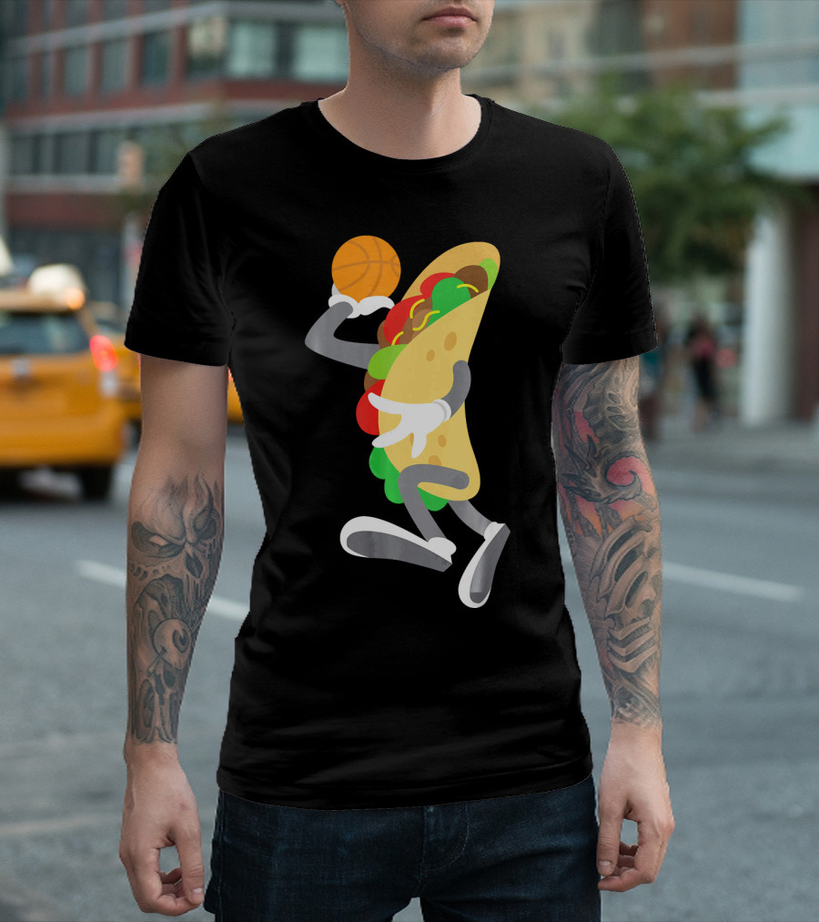 Cinco De Mayo Taco Dunking Basketball Fun T-Shirt