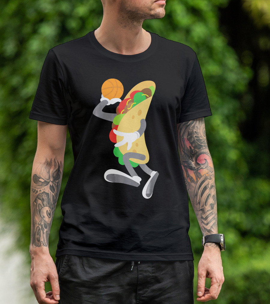 Cinco De Mayo Taco Dunking Basketball Fun T-Shirt
