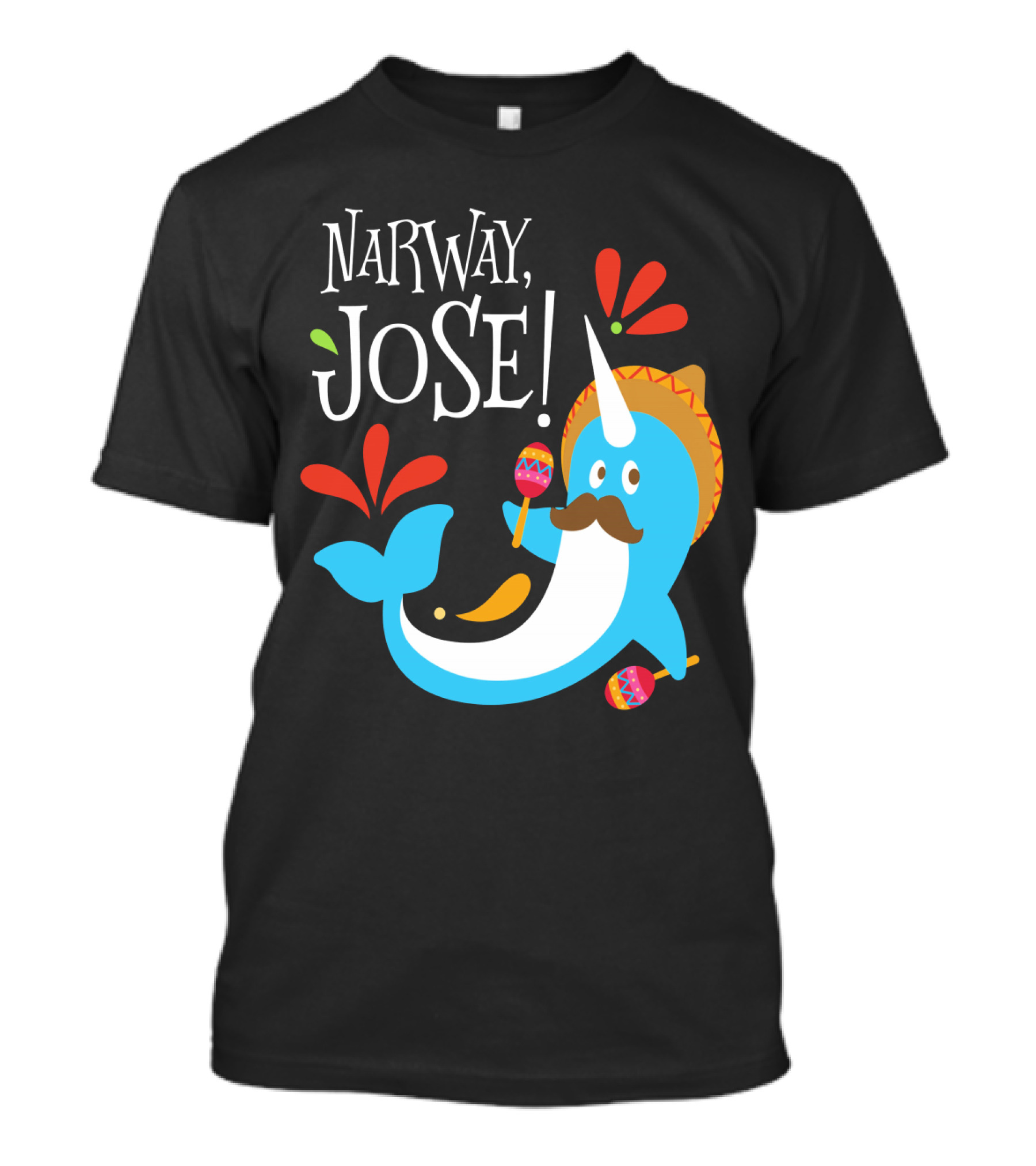 Narway Jose Narwhale Sombrero Maracas Fiesta Fun T-Shirt