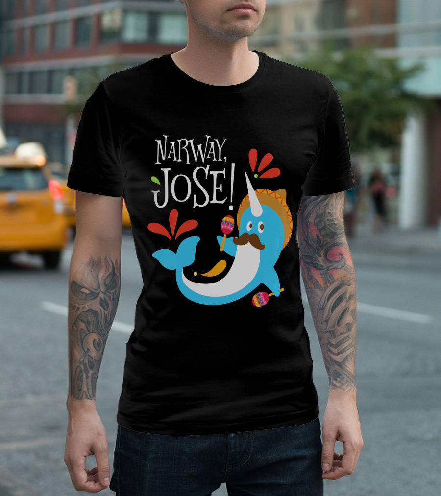 Narway Jose Narwhale Sombrero Maracas Fiesta Fun T-Shirt