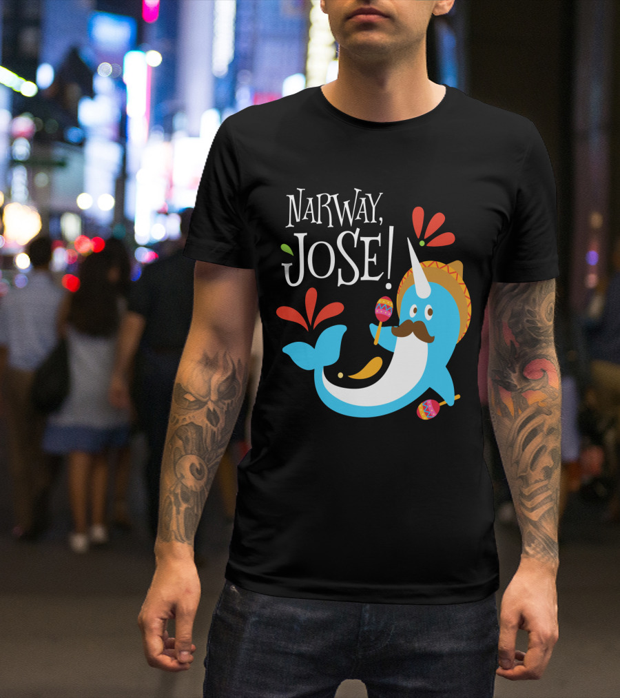 Narway Jose Narwhale Sombrero Maracas Fiesta Fun T-Shirt