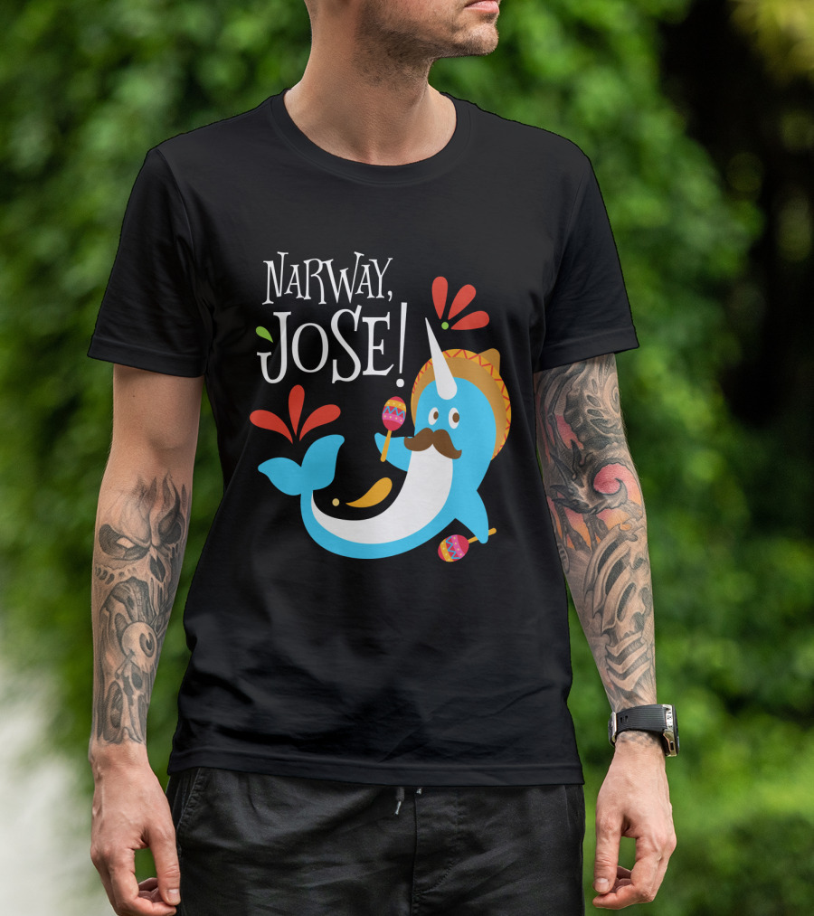 Narway Jose Narwhale Sombrero Maracas Fiesta Fun T-Shirt