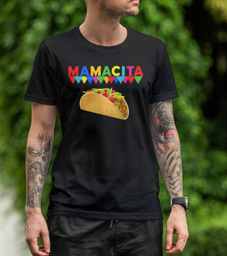 Mamacita Taco Mexican Fiesta Cactus Cinco Banners T-Shirt