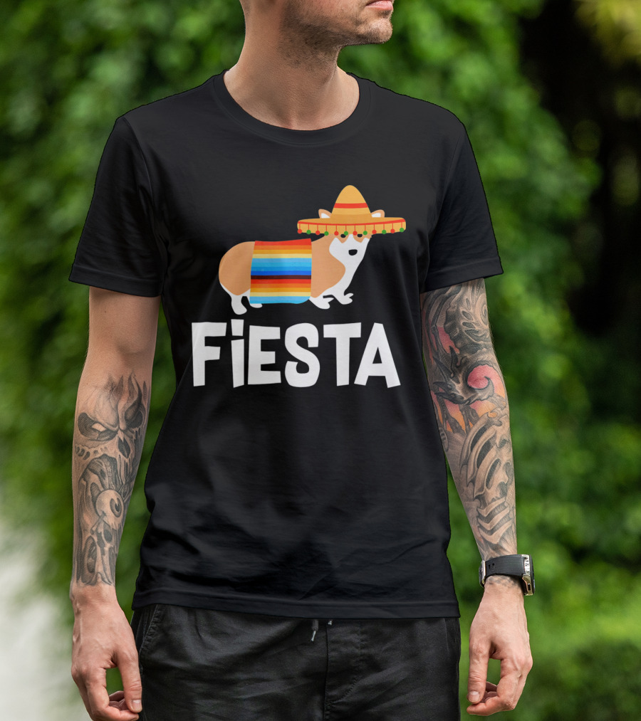 Fiesta Corgi Sombrero Cinco De Mayo T-Shirt