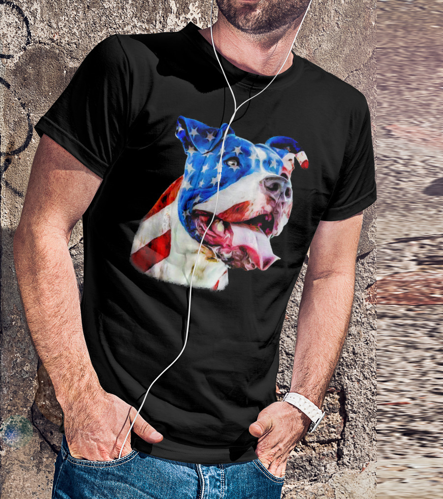 American Pit Bull Terrier USA Flag T-Shirt