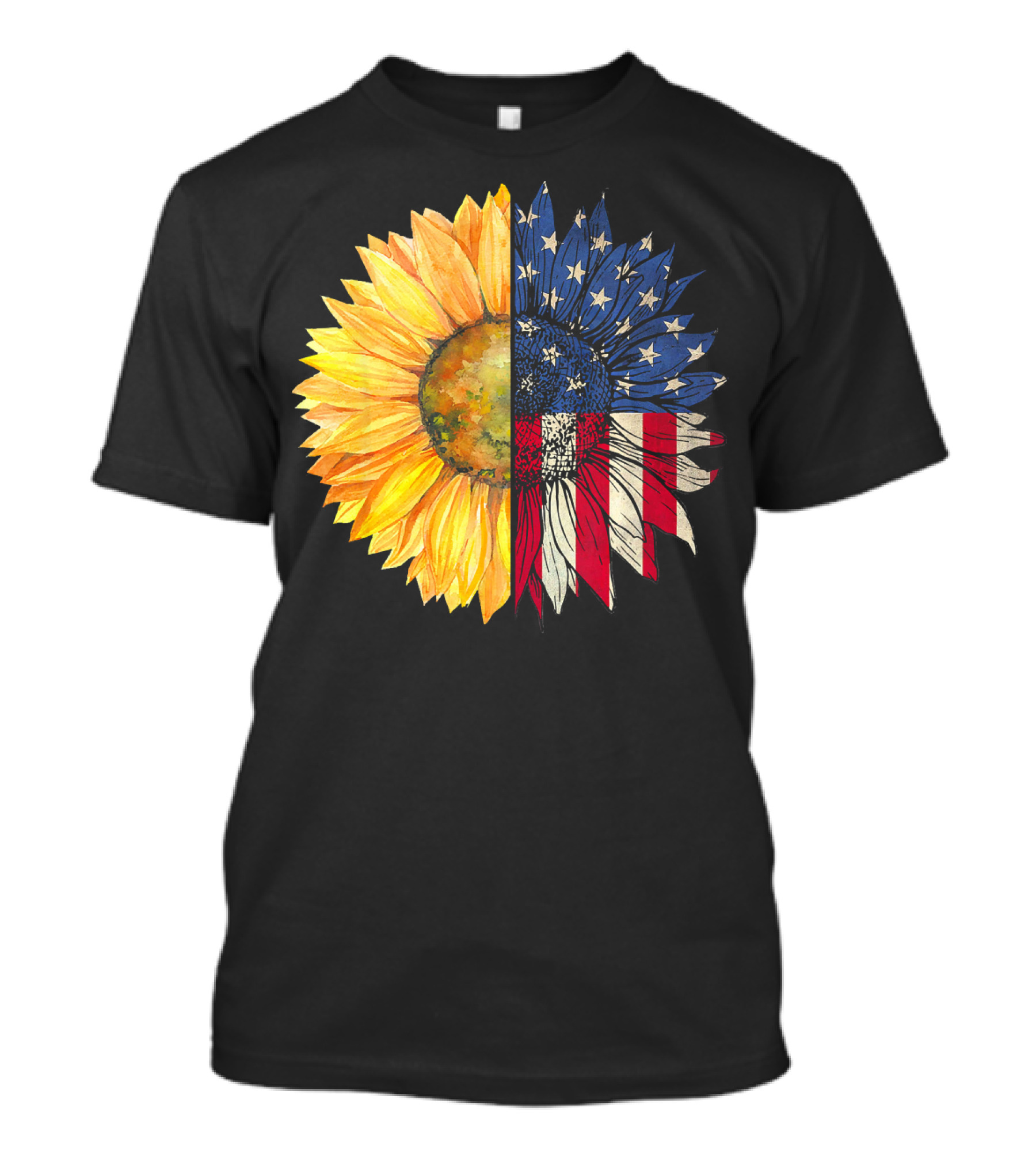 Sunflower American USA Flag 4th Of July T-Shirt