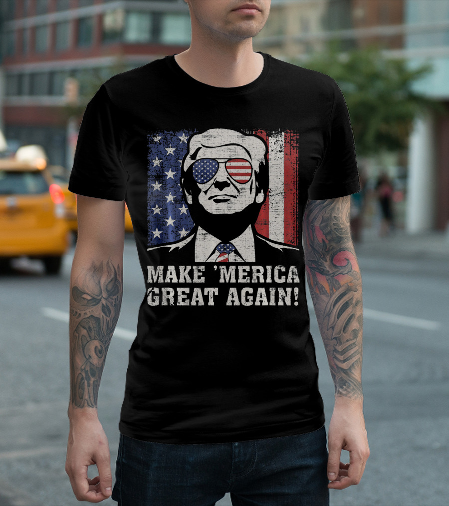Make 'Merica Great Again US Flag 4th Of July T-Shirt