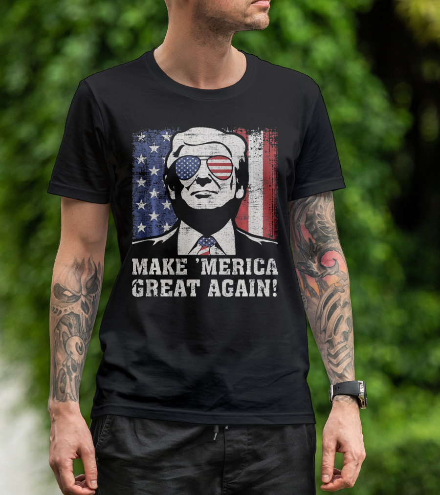 Make 'Merica Great Again US Flag 4th Of July T-Shirt