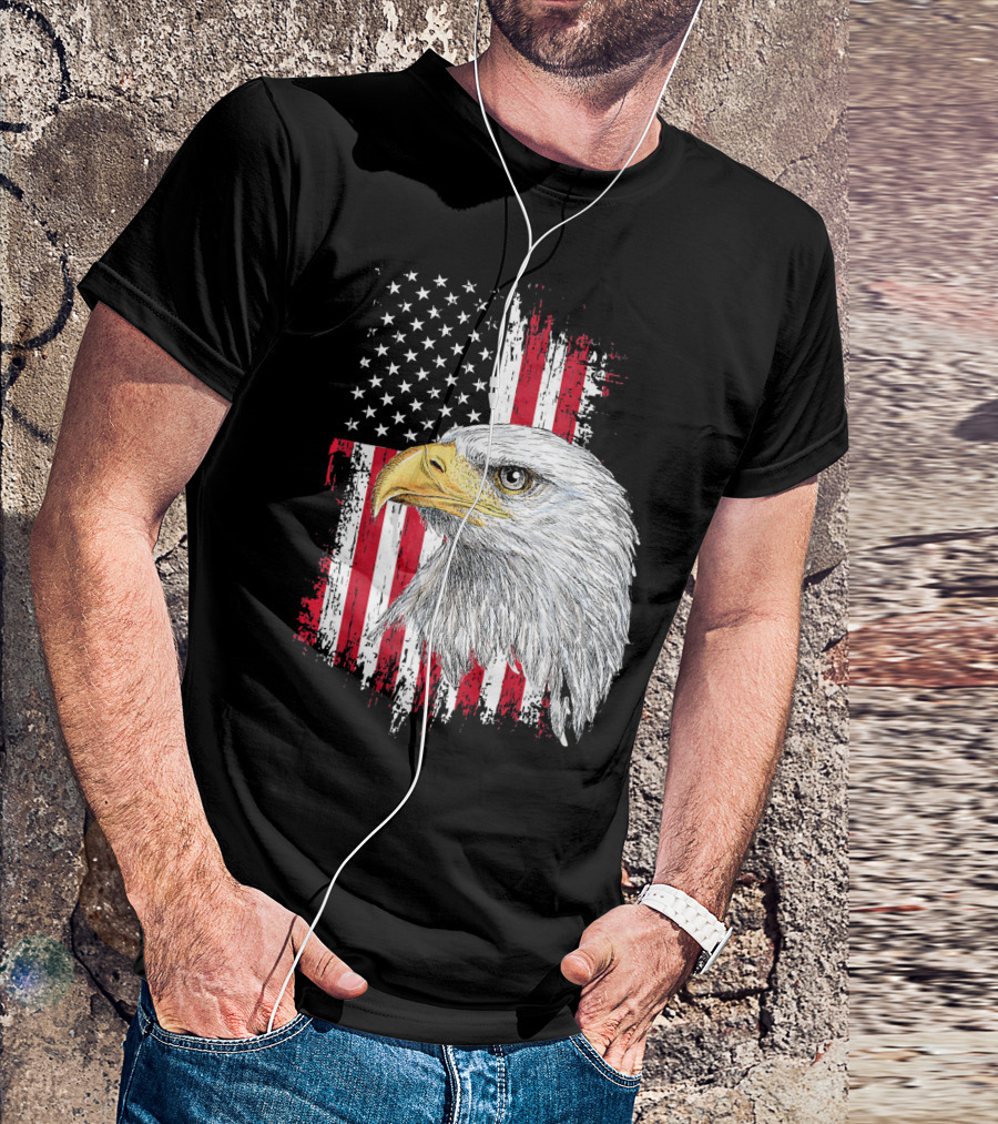 USA Bald Eagle American Flag Independence Day Fourth Of July T-Shirt