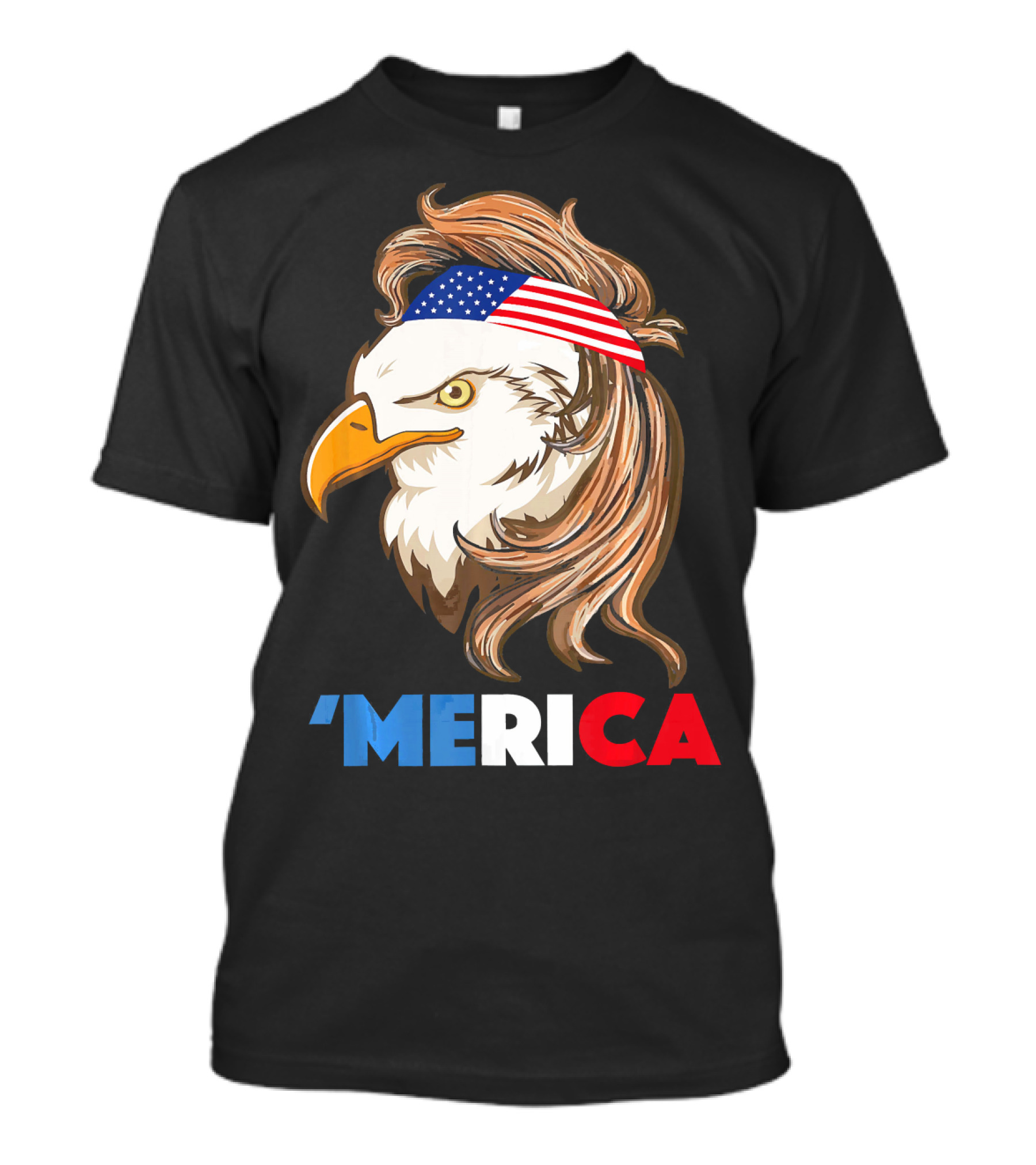 Bald Eagle Mullet 'Merica 4th Of July Amer T-Shirt