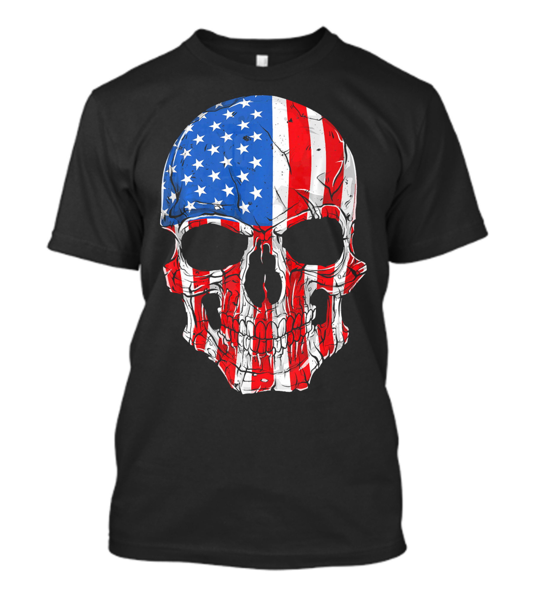 Skull Patriotic Stars And Stripes American Flag 4th Of July T-Shirt