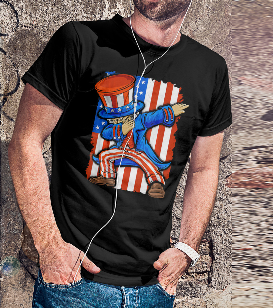 Dabbing Uncle Sam 4th Of July Independence Day T-Shirt