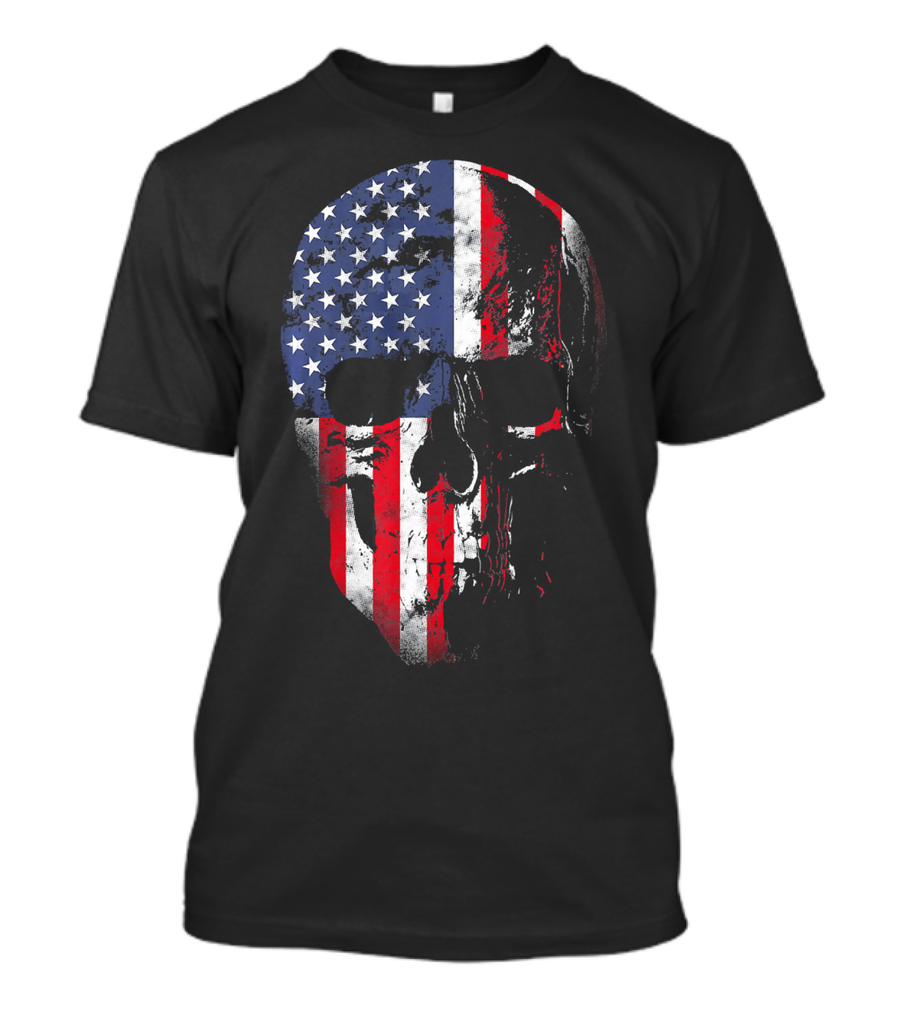 American Flag Skull Patriotic 4th Of July USA Colors T-Shirt