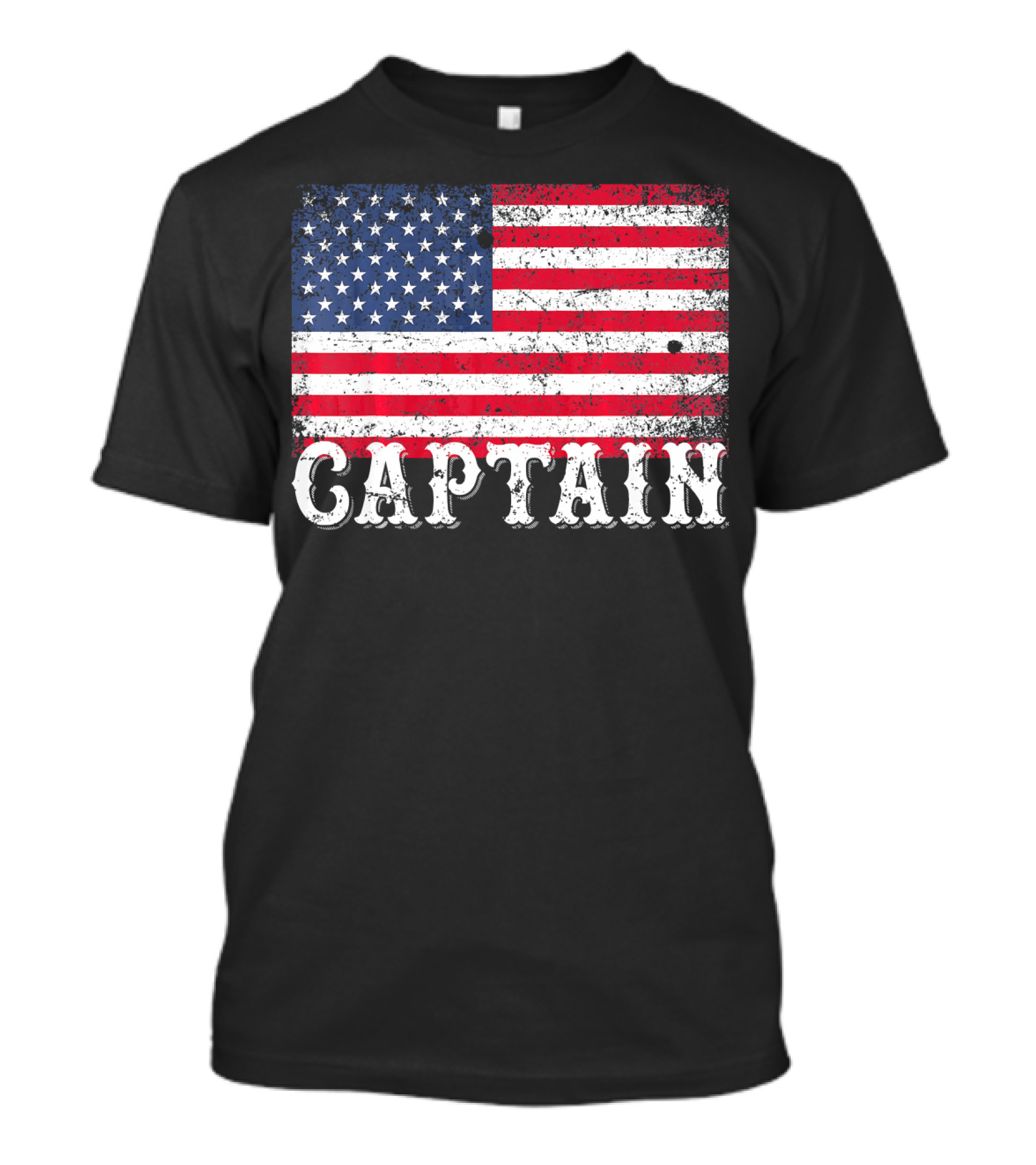 American Flag Captain 4th Of July Vintage Distressed Patriotic T-Shirt