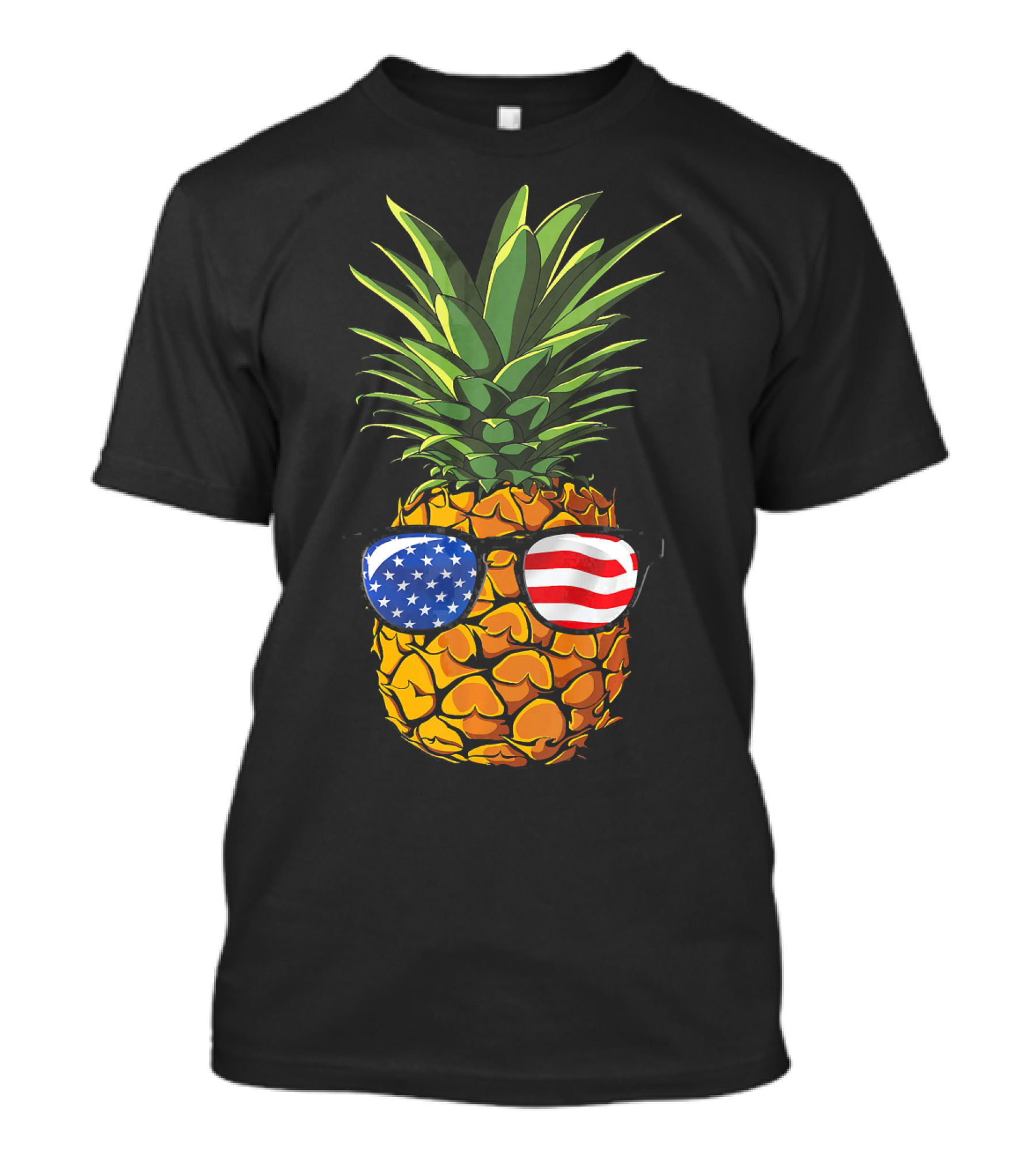 Pineapple With American Flag Sunglasses For 4th Of July T-Shirt