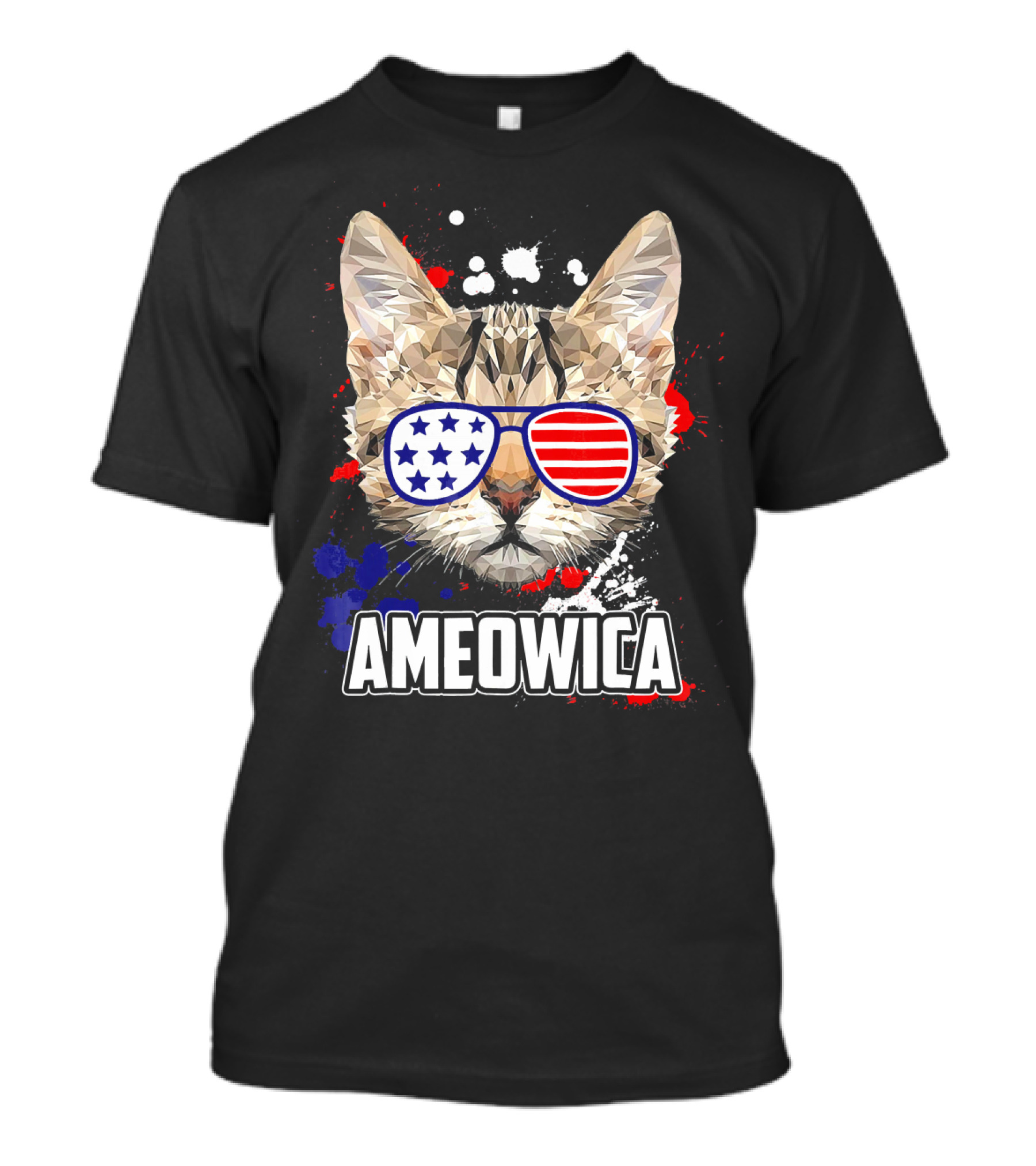 Ameowica Cat With Patriotic Sunglasses For 4th Of July Party T-Shirt