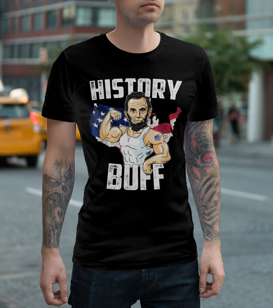 History Buff 4th of July President Abrah Lincoln USA Flag T-Shirt