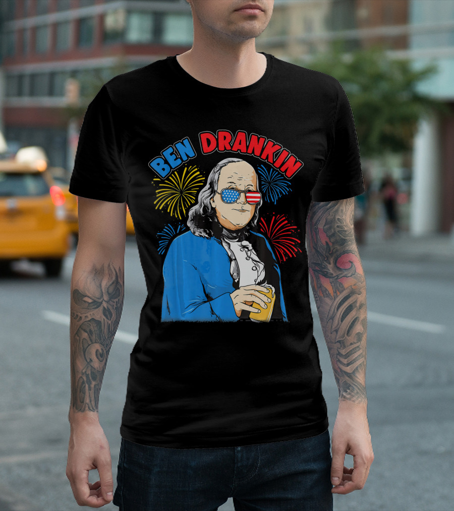 Ben Drankin July 4th USA Funny Ben Fran T-Shirt