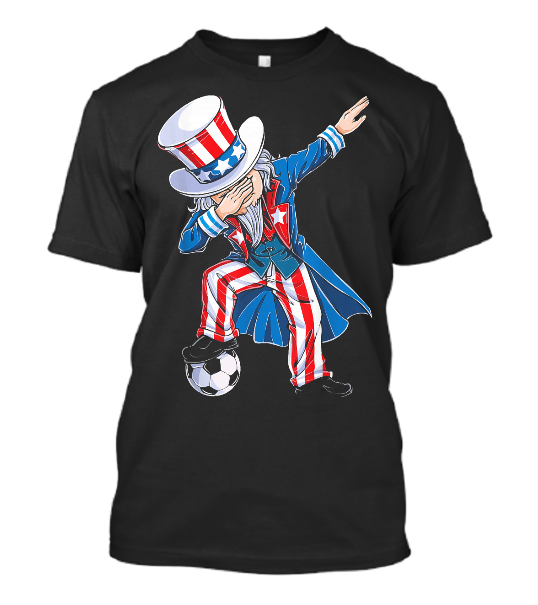 Dabbing Uncle Sam Soccer Patriotic USA Football Dance T-Shirt
