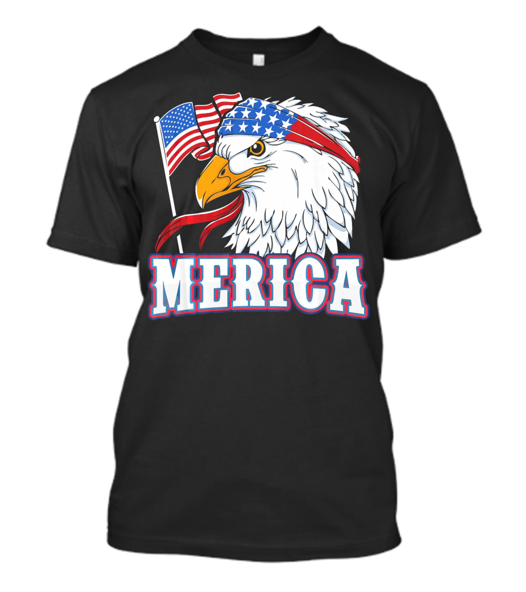 Merica Patriotic Bald Eagle American Flag Bandana USA Independence Day T-Shirt
