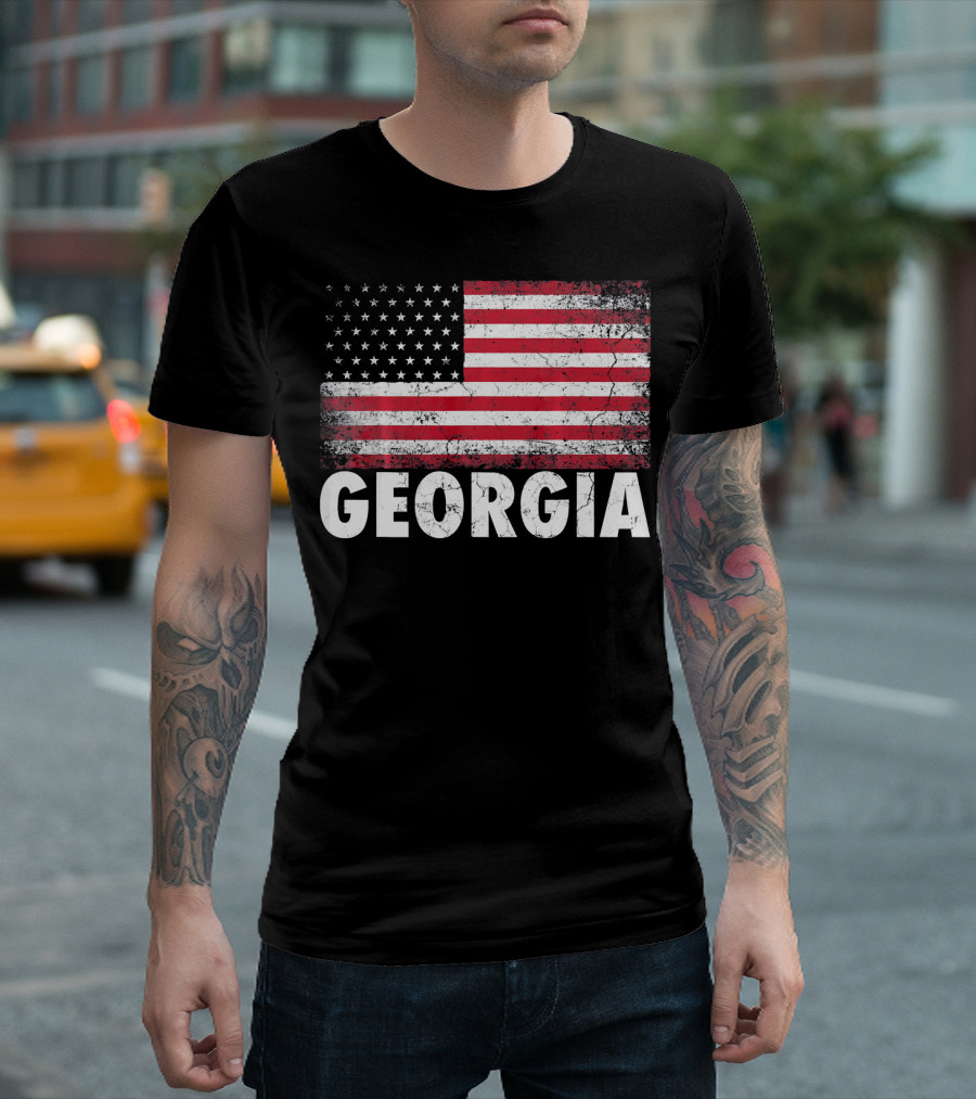 American Flag Georgia 4th Of July Celebration T-Shirt
