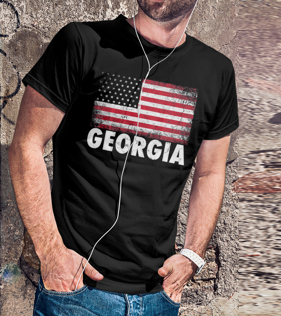 American Flag Georgia 4th Of July Celebration T-Shirt