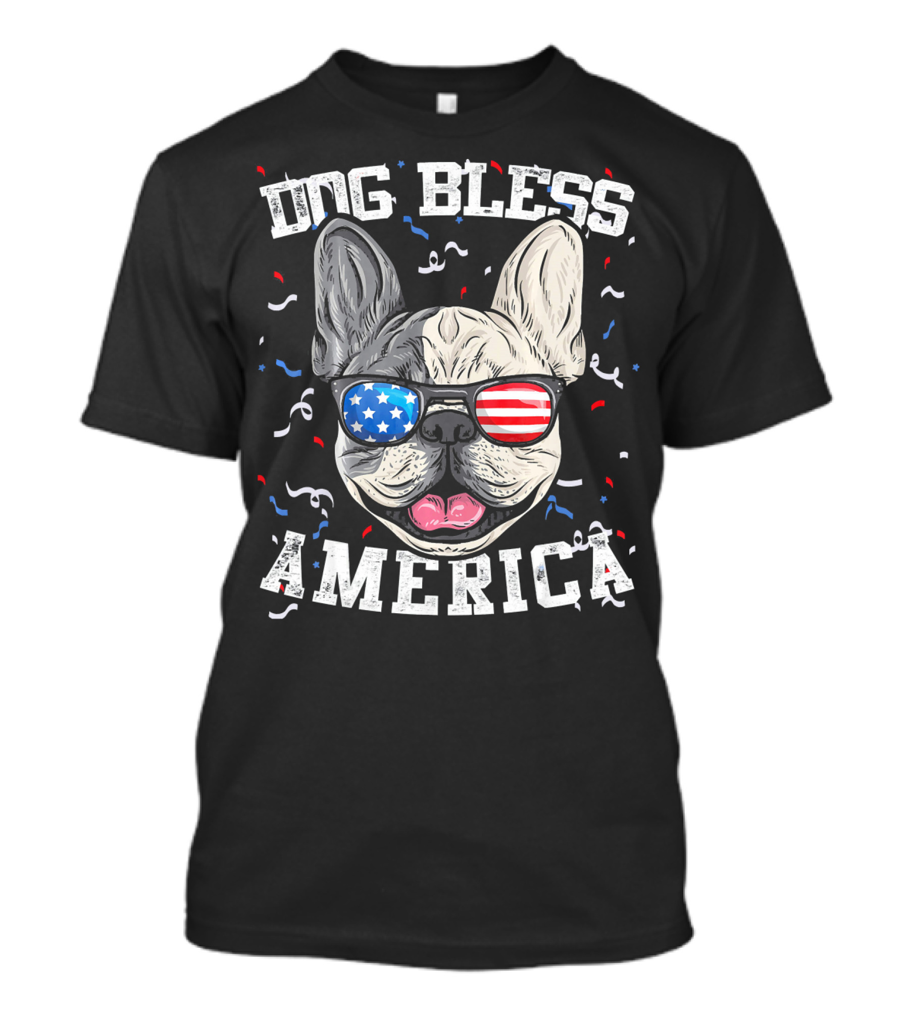 Dog Bless America Frenchie 4th Of July T-Shirt