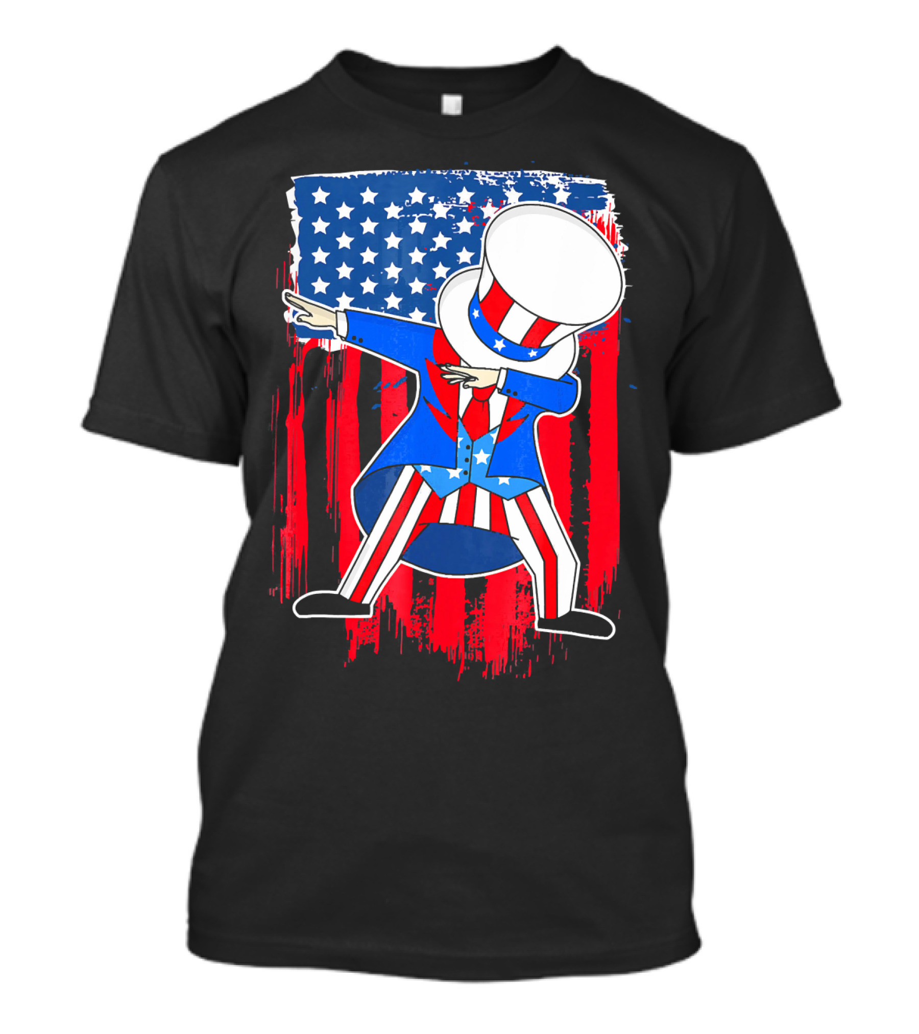 Uncle Sam Dab 4th Of July American Flag T-Shirt